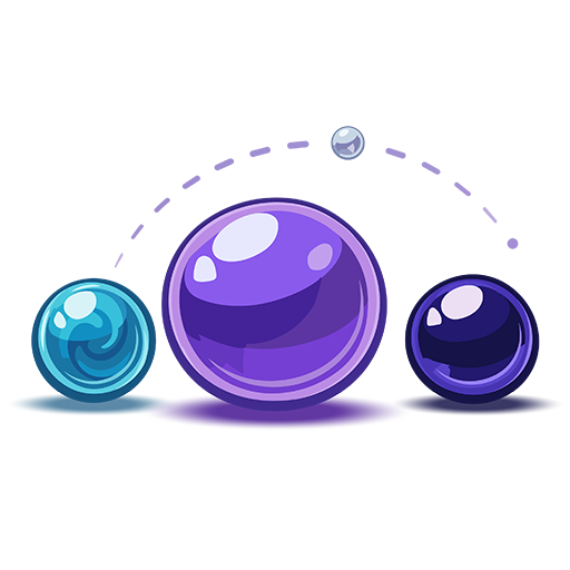 Three marbles on a motion path